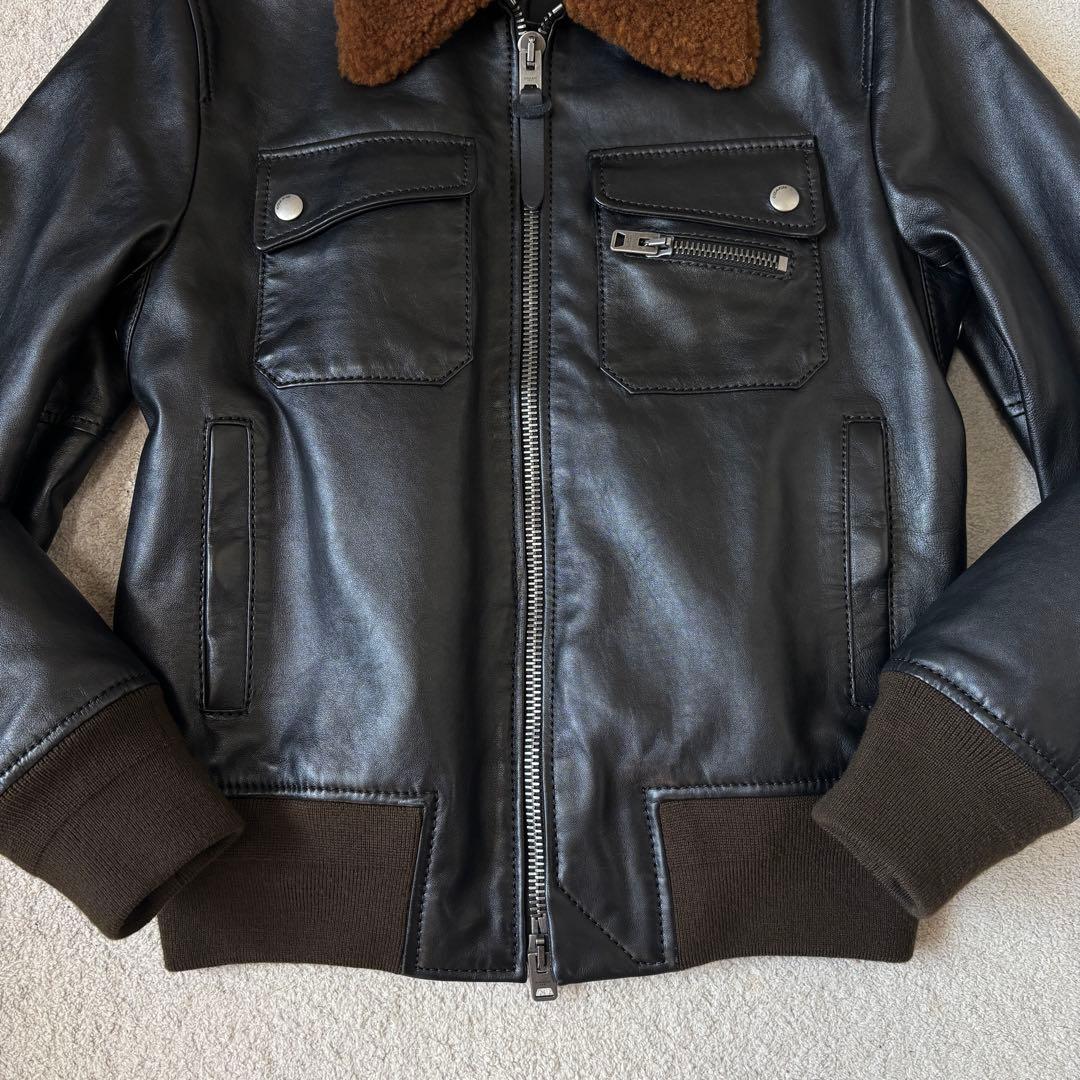 美品 コーチ 羊革 シアリングカラー アビエイタージャケット 2WAY ボア