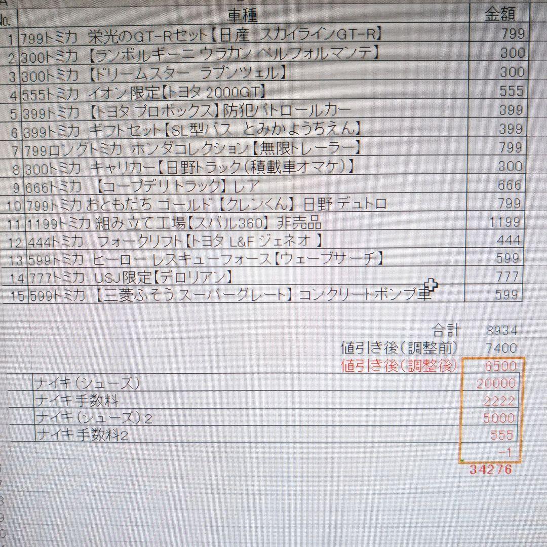 まぁぼう　トミカ ミニカーセット 【ナイキシューズ含む】