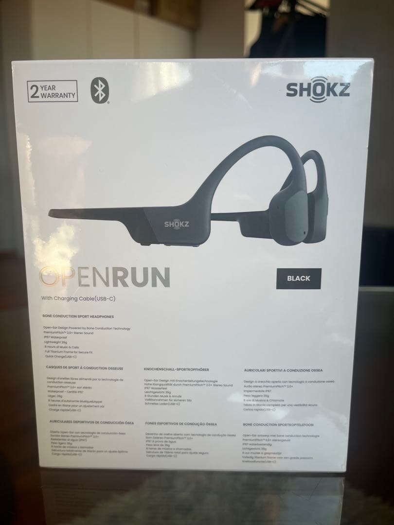 SHOKZ OpenRun 骨伝導イヤホン ブラック