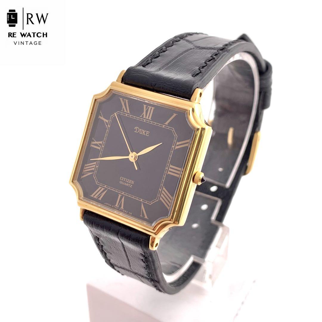 7-4149 Citizen Duke 2730 腕時計 ブラック/ゴールド