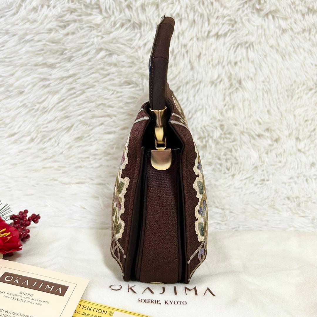 【極美品】【皇室御用達】オカジマ 岡重 正絹 利休バック 和装バック 友禅 着物