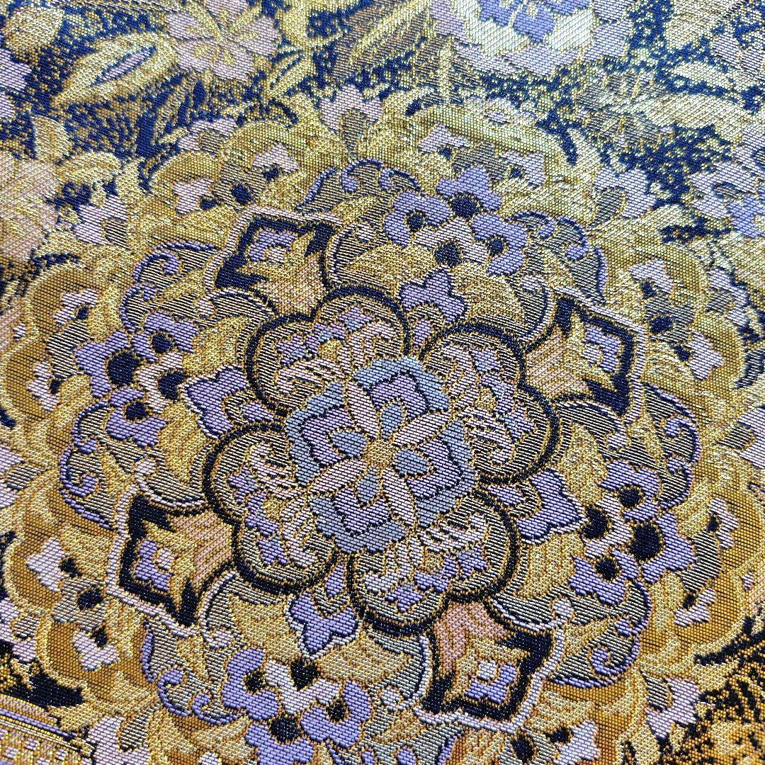 【逸品】袋帯 青銅彫金 華紋 唐花 着物 和装 訪問着 振袖 結婚式 成人式