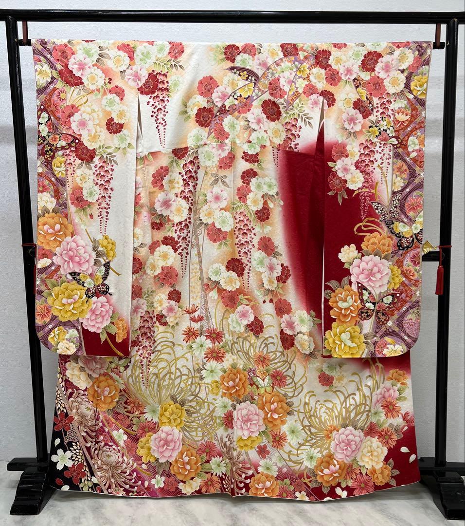 振り袖　フルセット　別誂長襦袢　金彩加工　刺繍入り　銀通し　半襟サービス　710