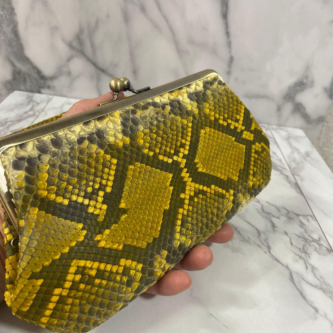 you　ハンドメイド　パイソンの本革親子がま口財布2点