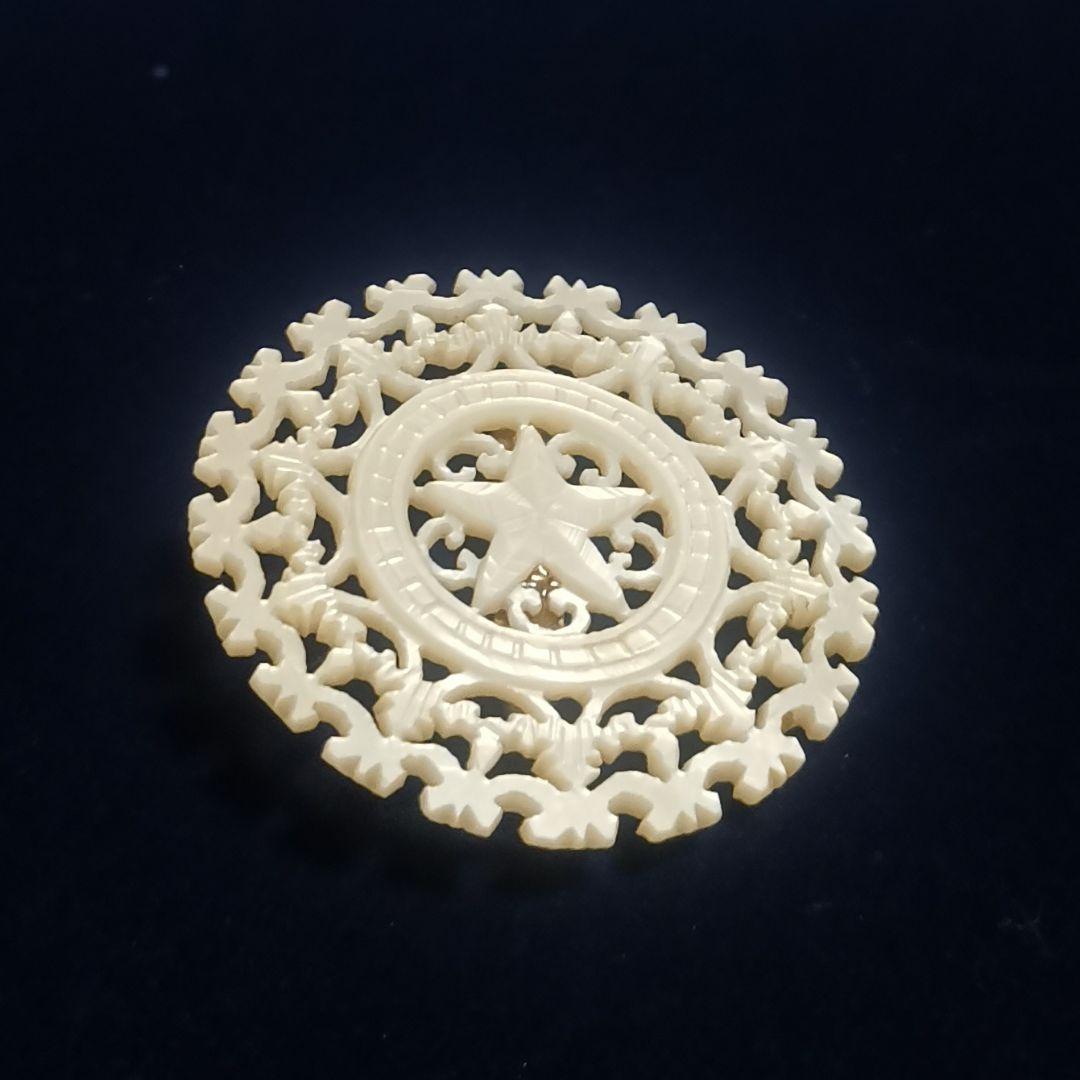 ヴィンテージベツレヘムパール五芒星ブローチ　せかほし