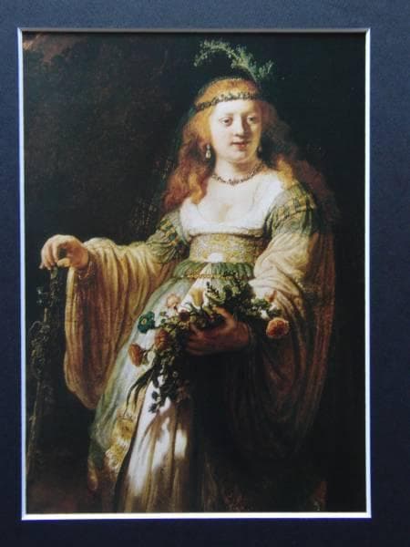レンブラント、【アルカデアの衣装をつけたフローラ】希少豪華画集画、新品額・額装付