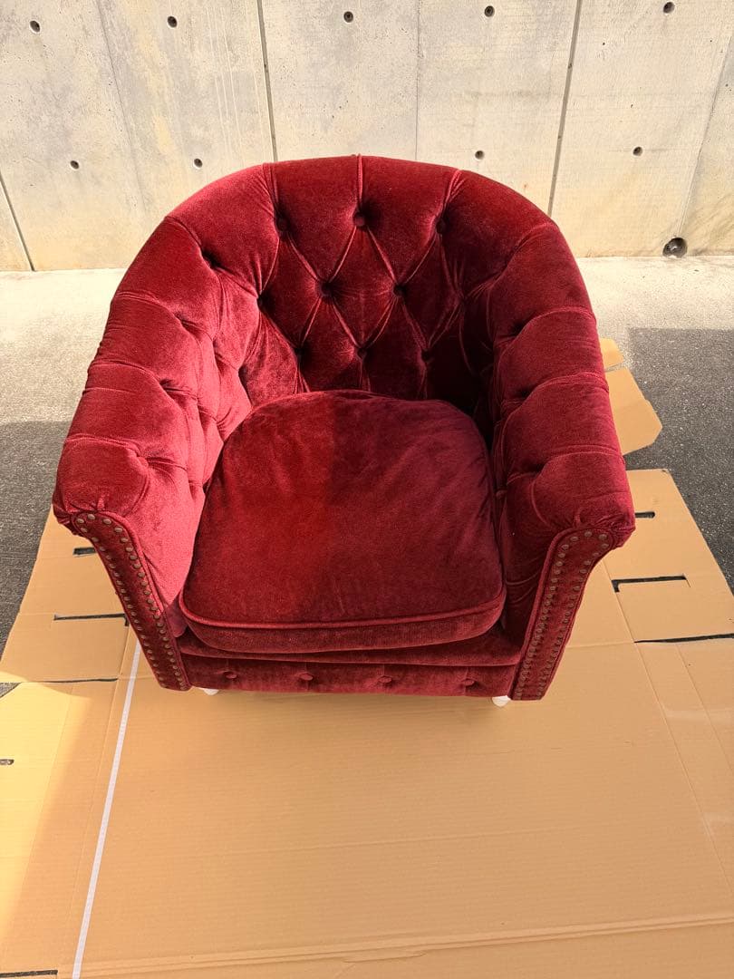 【美品】【送料無料】ヴィンセント　チェスターフィールド　赤