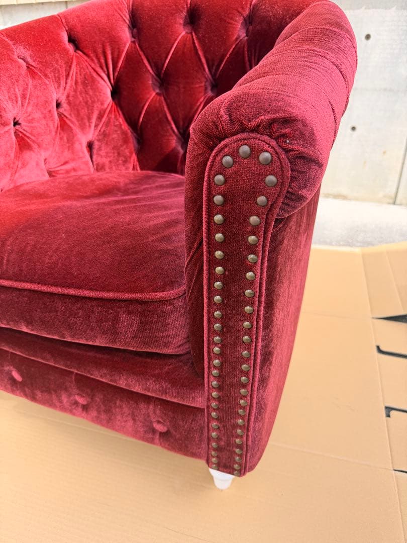 【美品】【送料無料】ヴィンセント　チェスターフィールド　赤