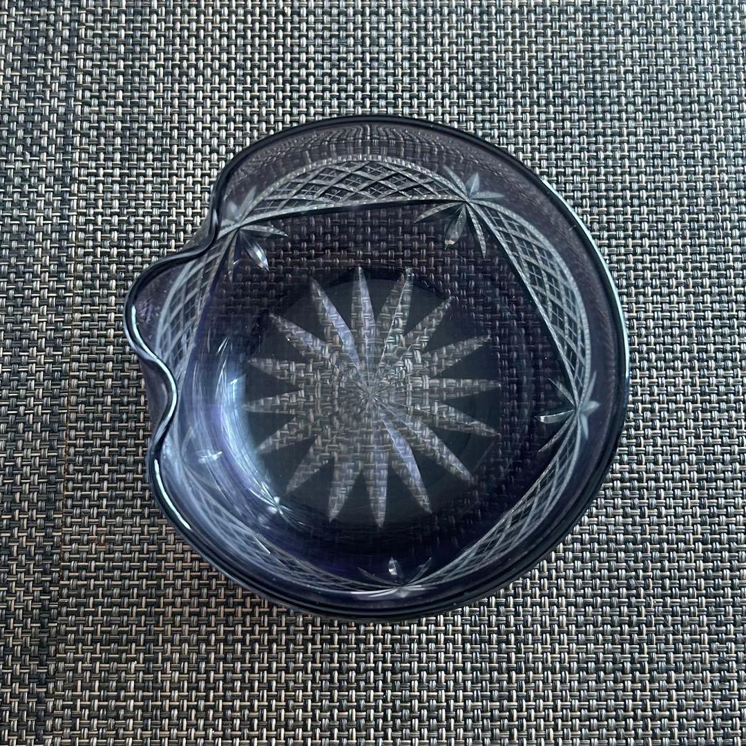 【新品未使用】江戸切子　小鉢　食器　紫　大友精三　作家　東京都伝統工芸品