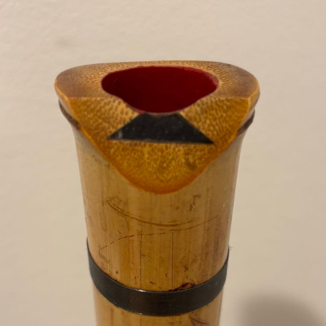 219 尺八本体 ニ尺一寸管　珍しい地無し延管　竹製 5音孔