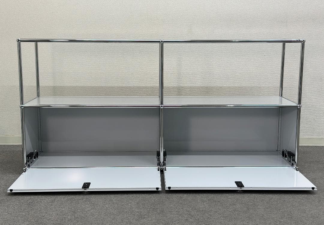 美品 正規品■USMハラー■キャビネット　2列2段　ライトグレー　サイドボード