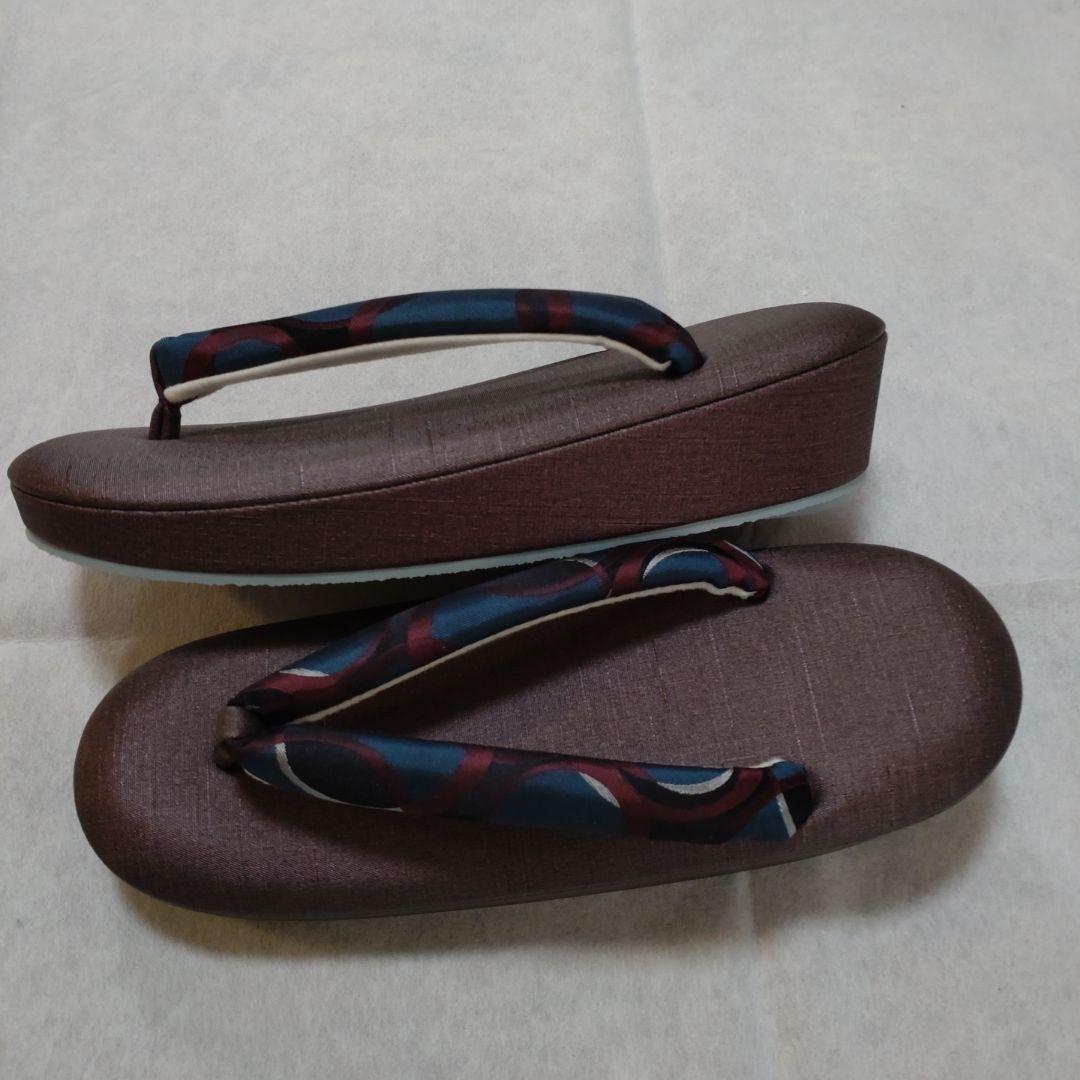 【新品】和装用バッグと揃いの低反発L草履セット　オーダー品　大容量バッグ　モダン