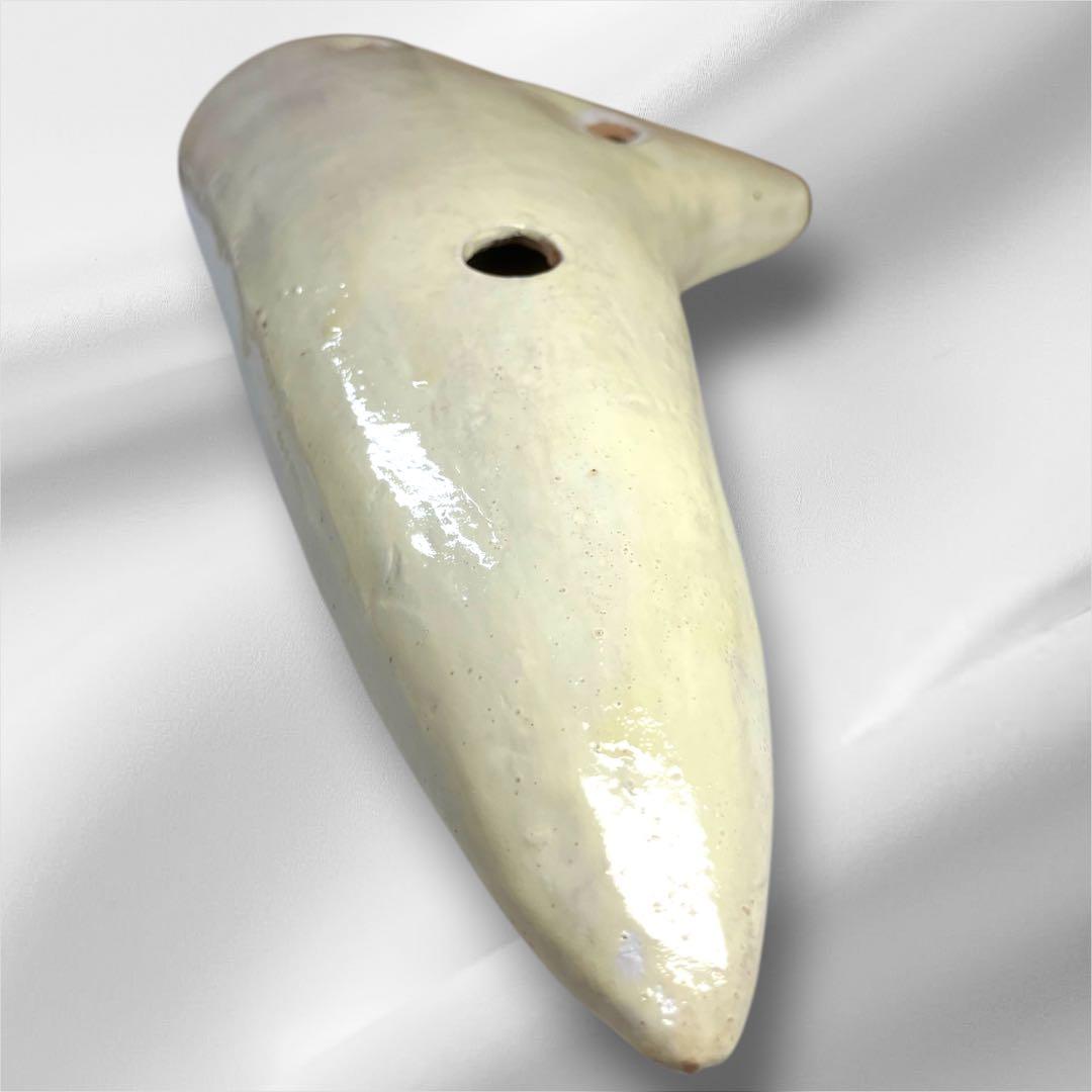 【美品オカリナ】アケタ◉オカリーナバス級C調 幅約28cm 640g 陶器製