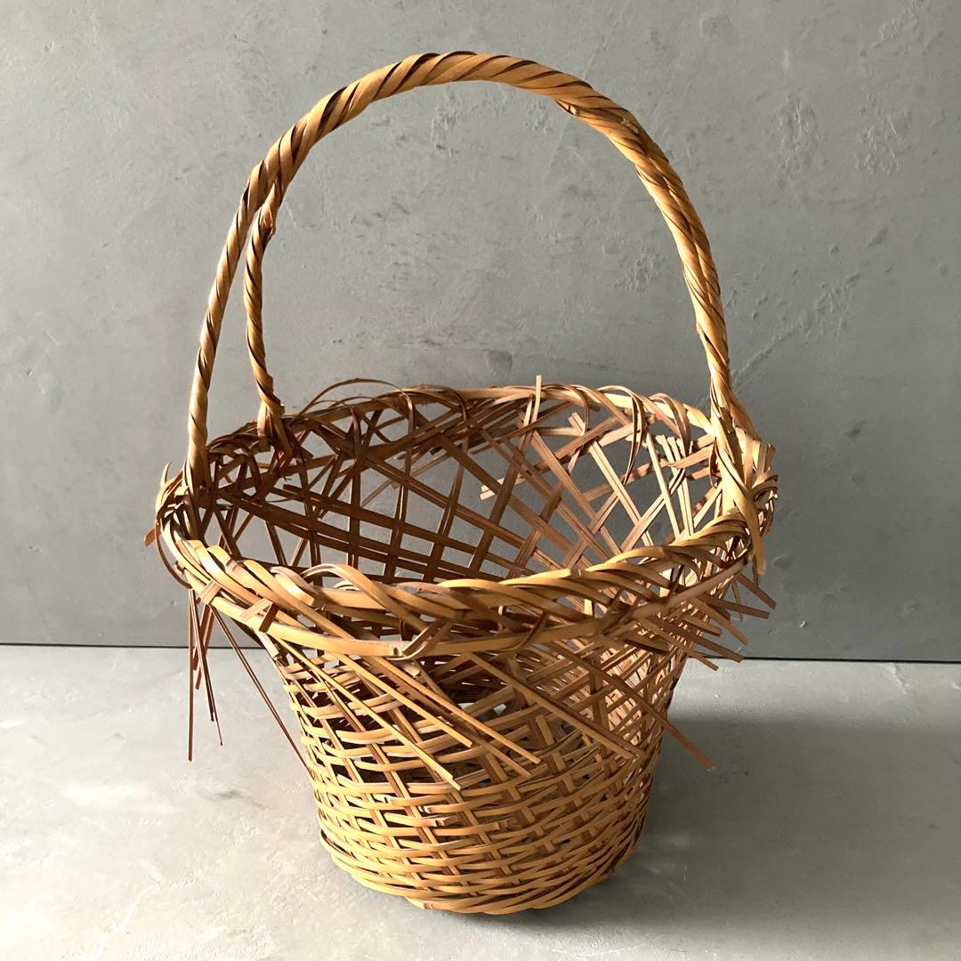 島村白峰斎 竹編み 花籠 茶道具 籠