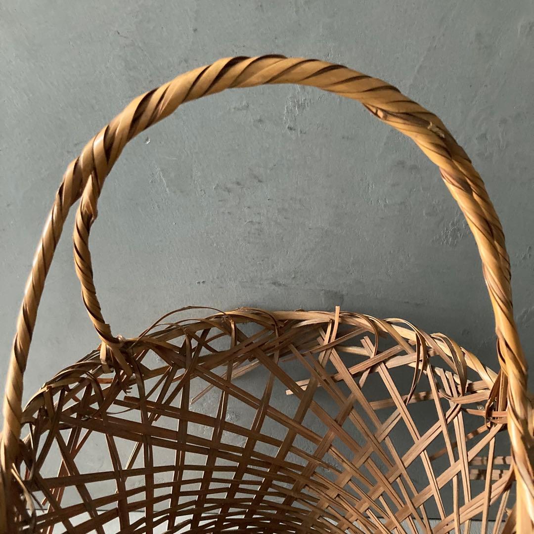 島村白峰斎 竹編み 花籠 茶道具 籠