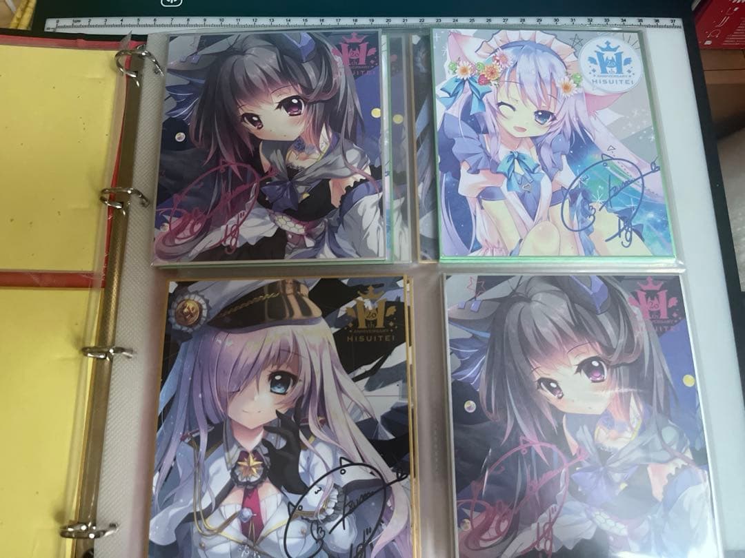 (限定品)翡翠亭 ミニ色紙バインダーと色紙セット(ミニと普通あり)