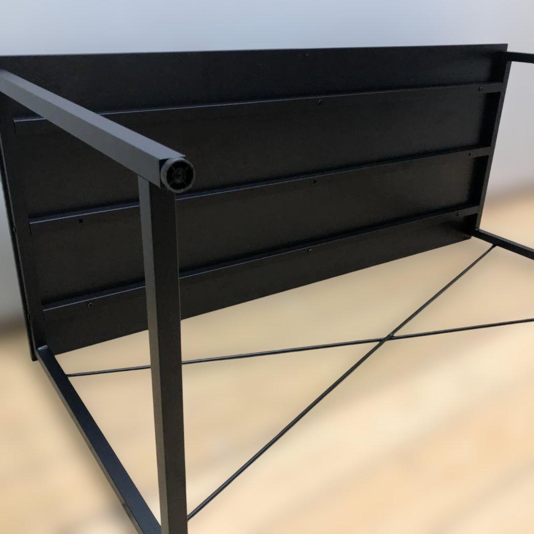 送料無料　シンプルデスク 幅140cm ブラック ワークデスク　250723-8