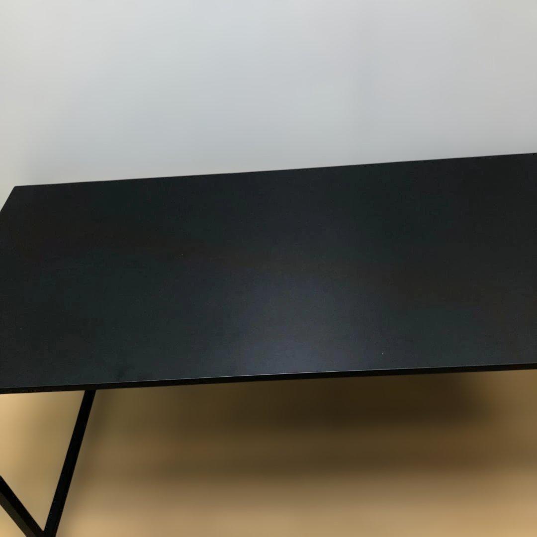 送料無料　シンプルデスク 幅140cm ブラック ワークデスク　250723-8