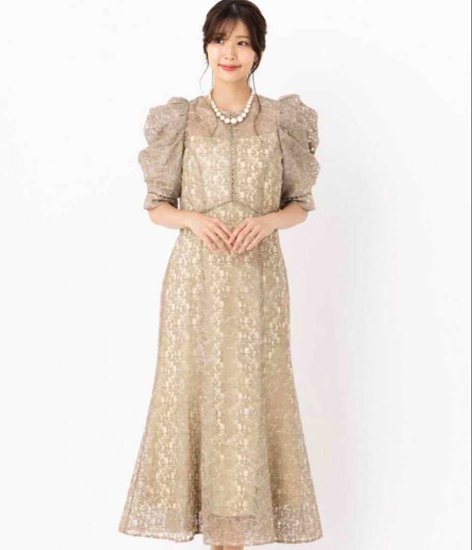 【美品】FRAY I.D パーティドレス　ベージュ　結婚式