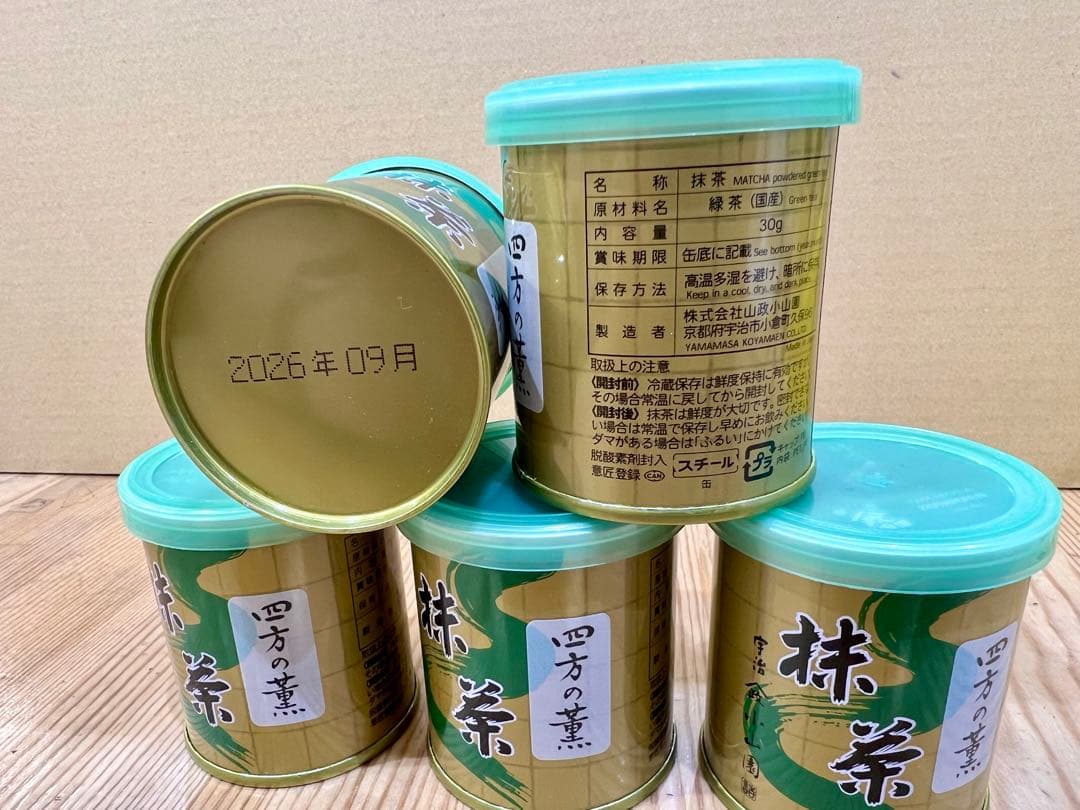 京都宇治抹茶　山政小山園　四方の薫30g ×5缶 MATCHA POWDERED