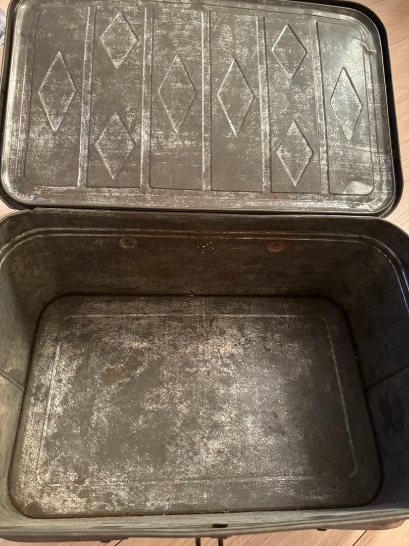 ティンバスケット　ティン缶　ピクニックバスケット　ツールボックス　アンティーク