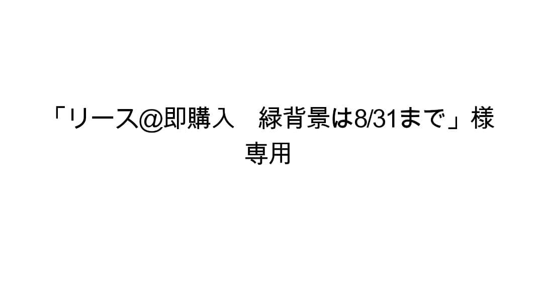 「リース@即購入⭕️緑背景は8/31まで」販売