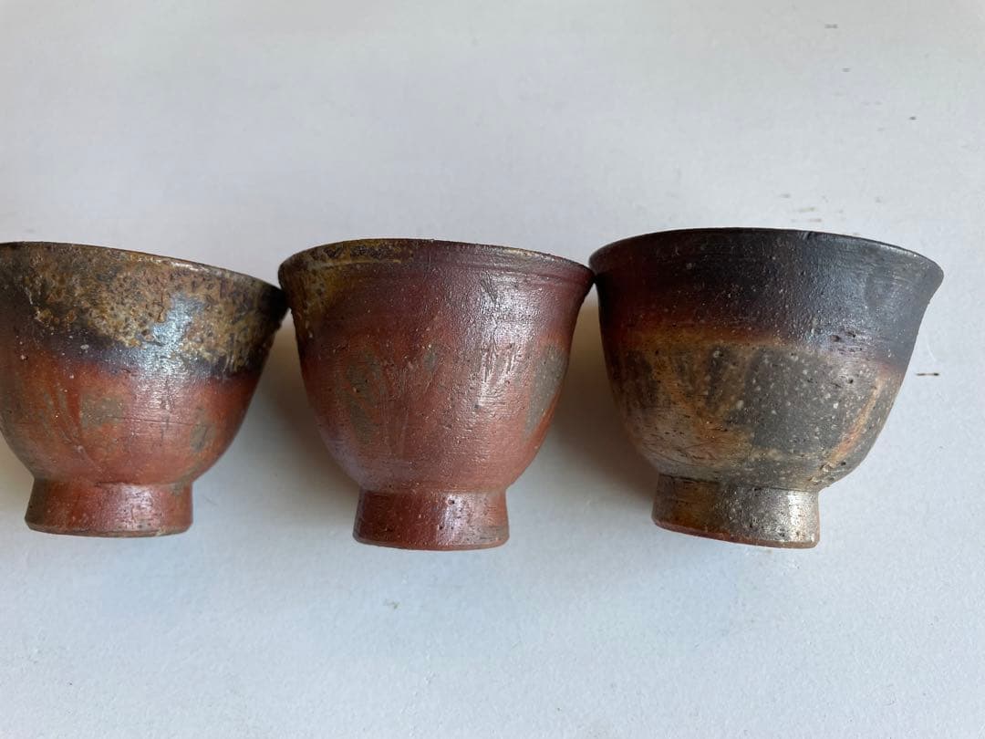 備前焼　３個セット　ぐい呑み　盃　酒器　徳利　食器　器