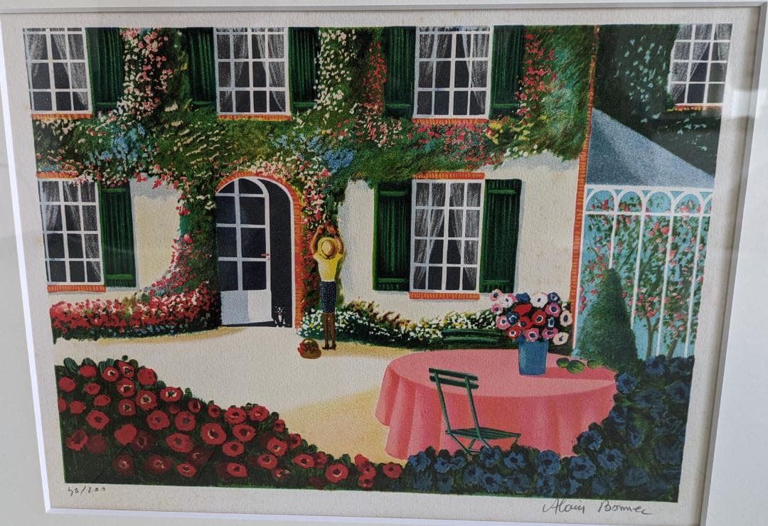 ボネック　ガーデン　リトグラフ　石版画　絵画　風景画　洋画