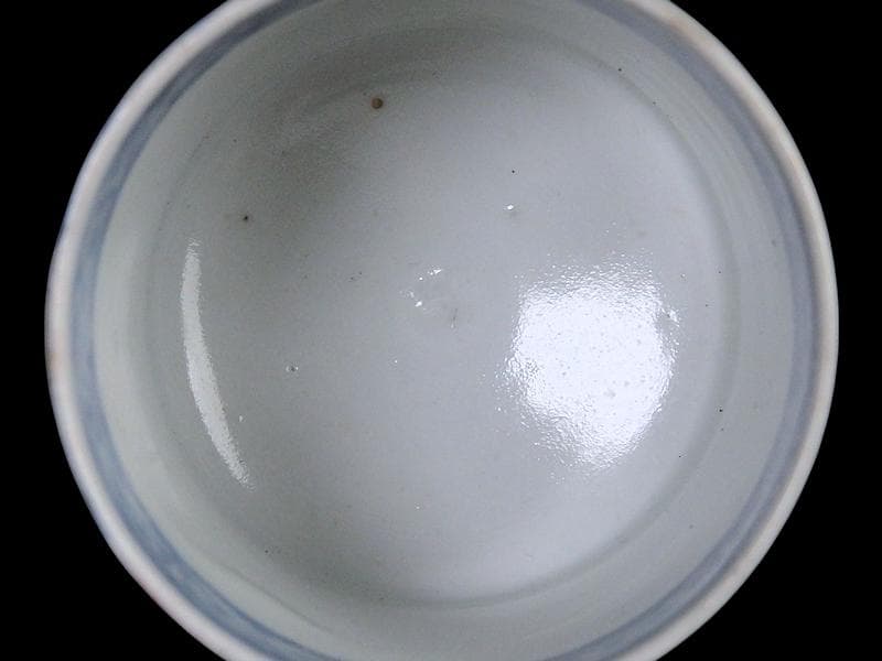 古伊万里　毘沙門亀甲紋に楼閣山水の図　猪口 のぞき　C371AS-fbua