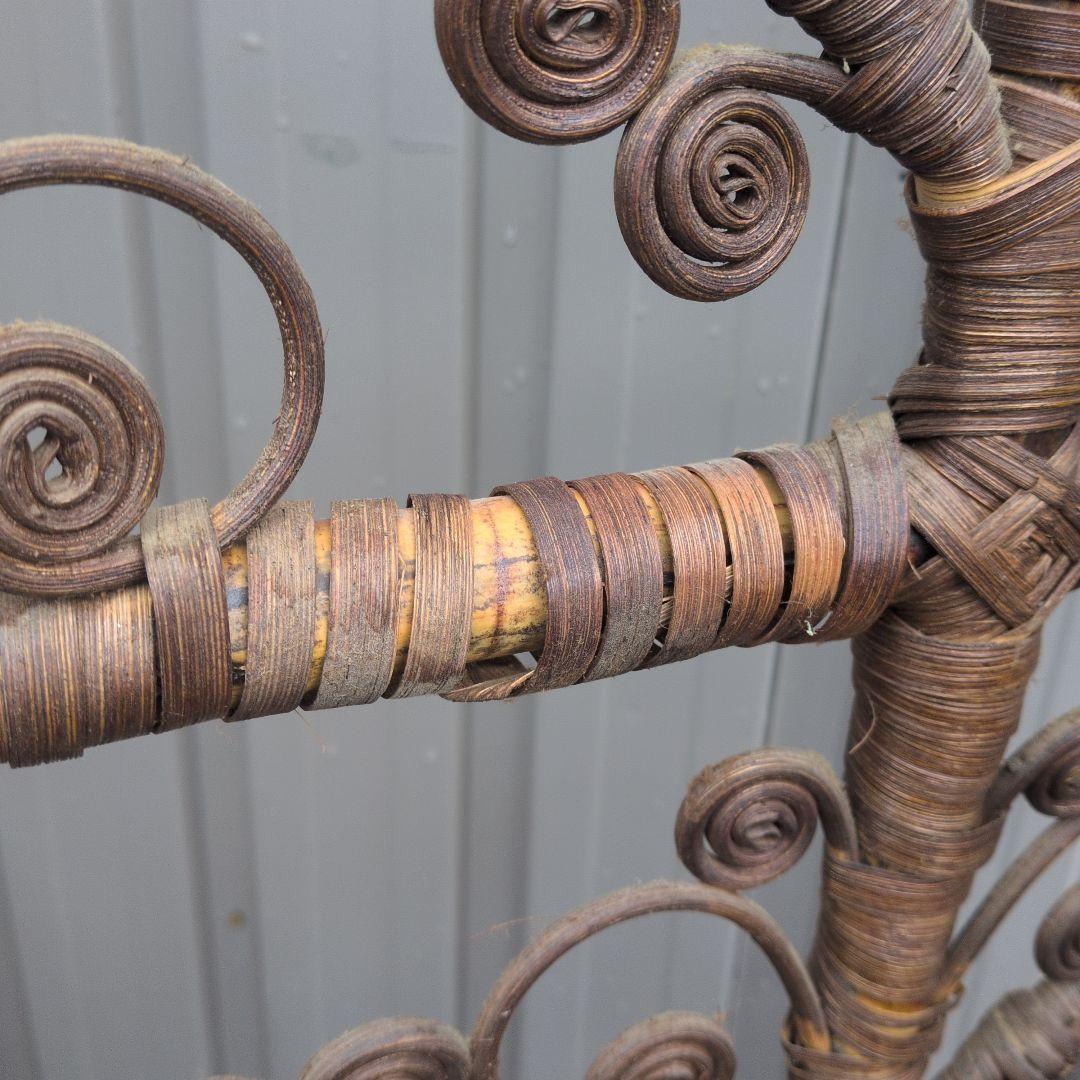 【昭和レトロ】アンティーク　ラタン　籐パテーション　パーテーション