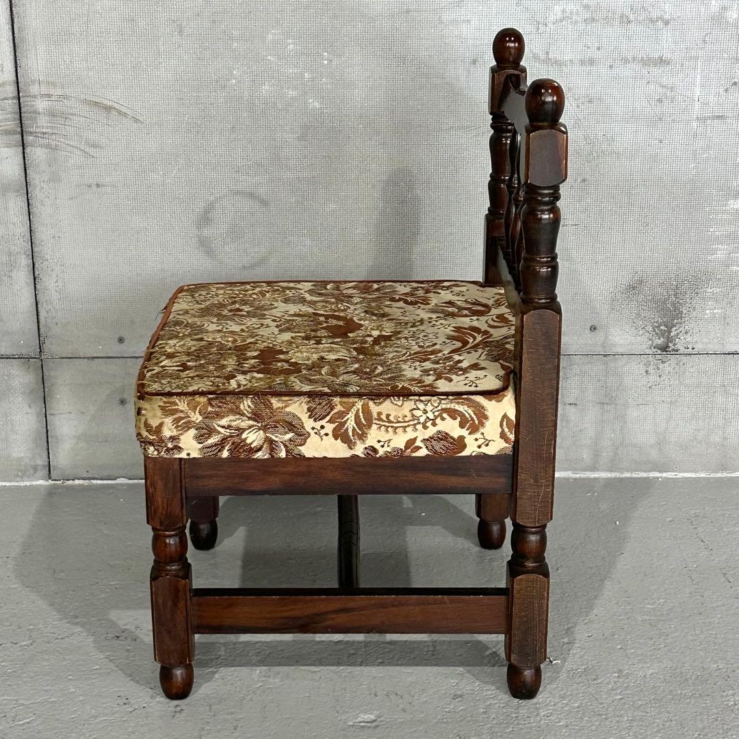 ✦80s✦昭和レトロ ゴブラン織 ヴィンテージ スピンドルチェア 木製 古家具②