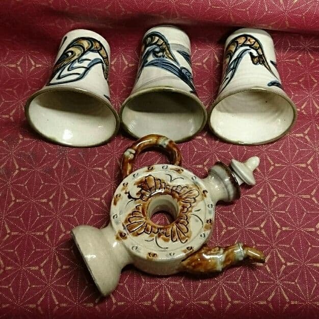 琉球 壺屋焼 金城秀義 小橋川永弘 やちむん 太鼓水差し