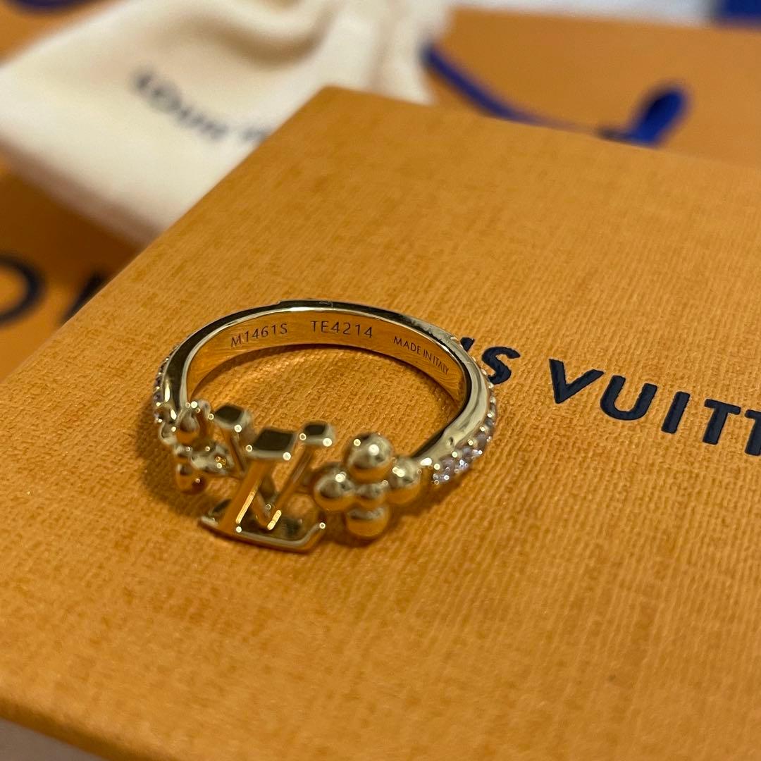美品　ルイヴィトン リング LVアイコニック M ラインストーン　ゴールド