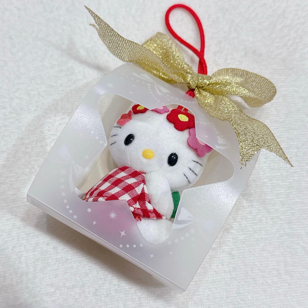 ハローキティ　キティ　ぬいぐるみ　マスコット　花　ギンガムチェック　ドイツ