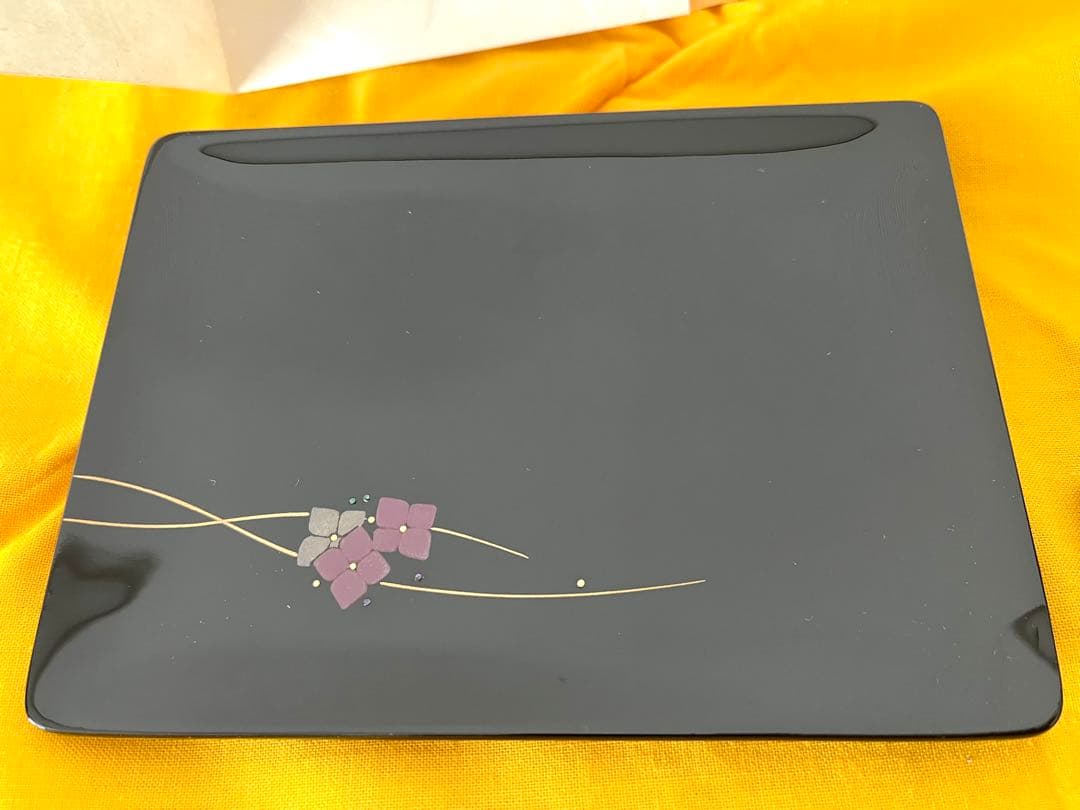 新品未使用　輪島塗銘々皿　紫陽花蒔絵　堂畑勝峯　5枚セット