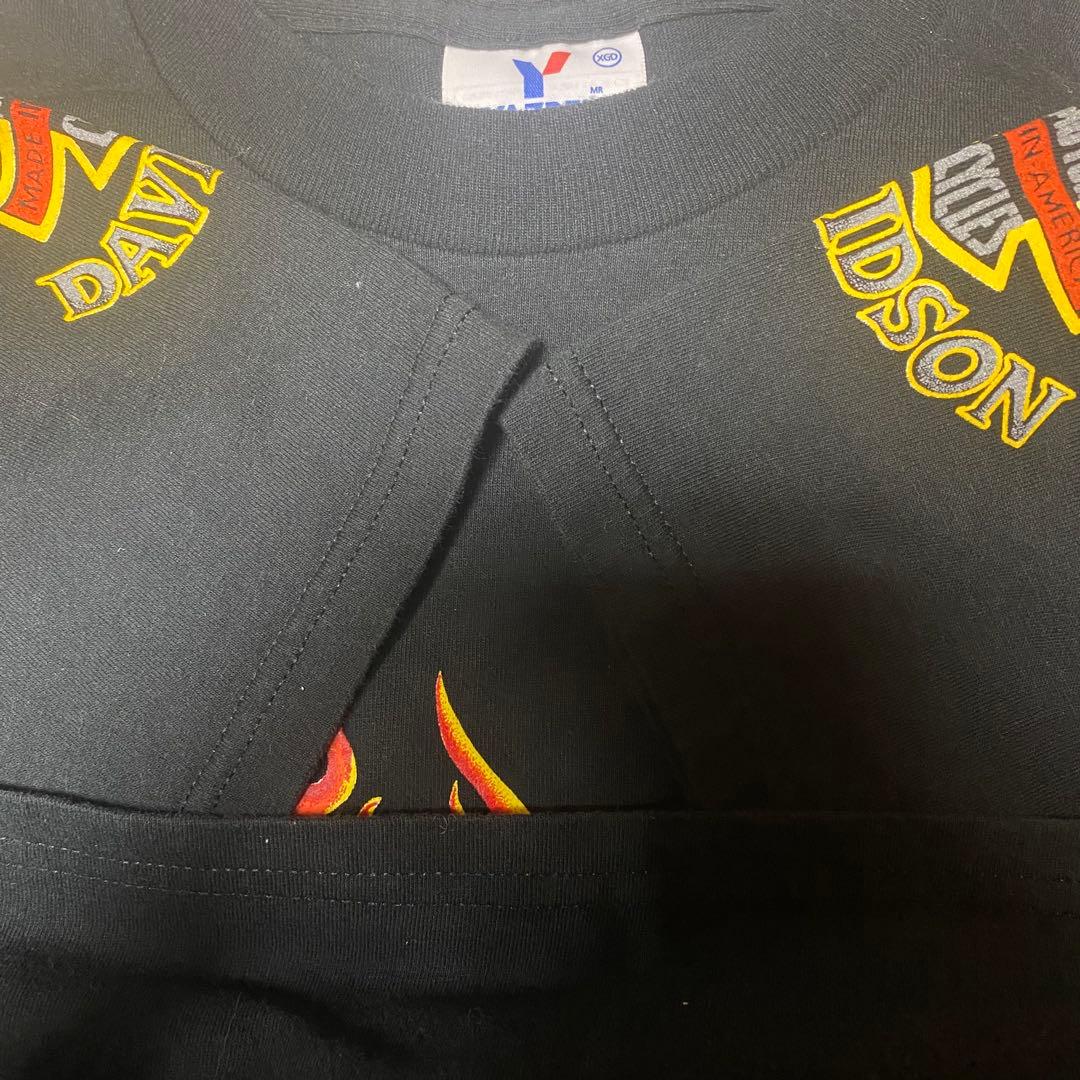 90s Flame Tiger ハーレーダビッドソン タイガーフレイム Tシャツ