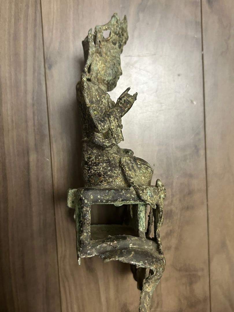 古董 中国明時代 觀音銅像 旧家藏出し