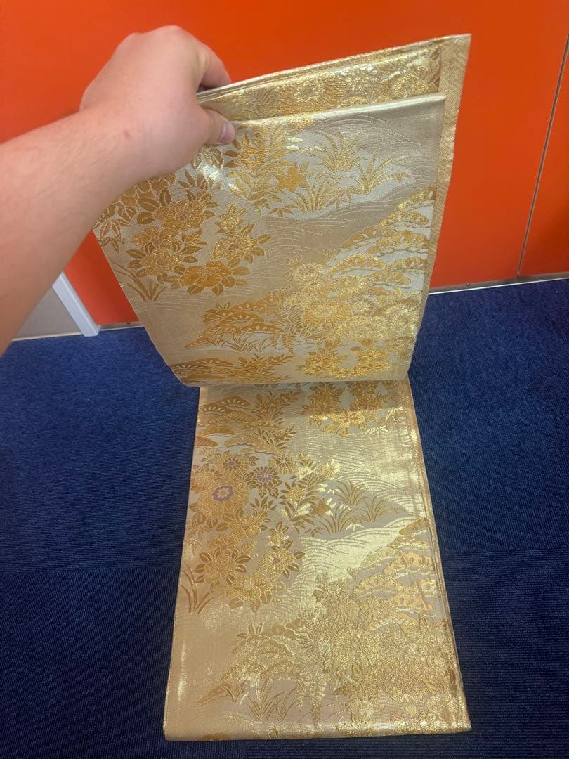 2690袋帯 古代彫金紋 西陣織 金糸　高級上質上品　約440cm 未使用