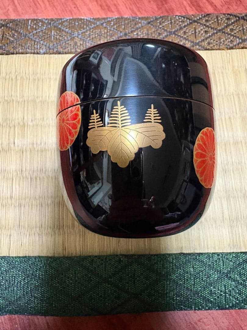 茶道具　棗　中村宗悦 作　高台寺蒔絵中棗　木製・本漆こ塗・切合口　茶筅