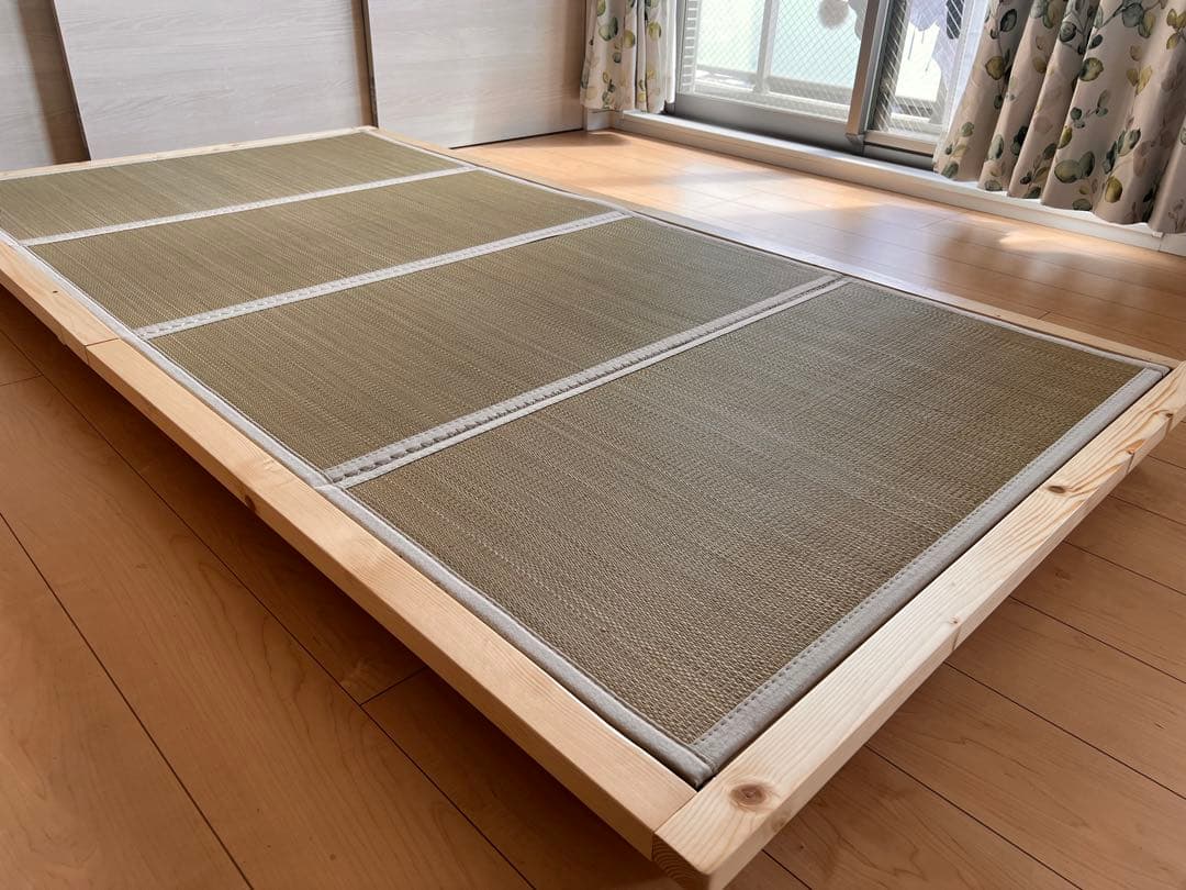い草畳ベッド3段階高さ調整 単身サイズ ナチュラル 生成り(目積織) No.2