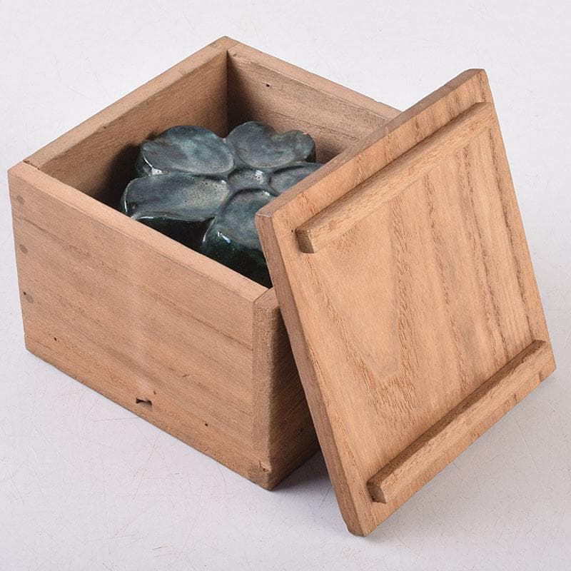 茶道具　色絵　桔梗形　香合　在銘　花押付時代箱　C　R9022