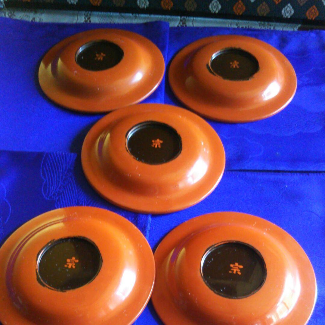 古根来塗5枚銘々皿