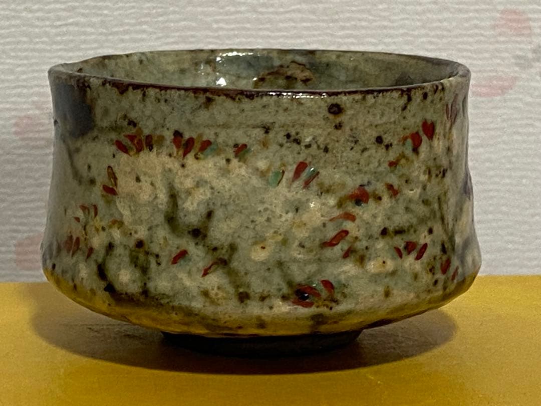 ♦犬山焼 雲錦手 竹節高台 酒器 ぐい呑み 大正〜 明治時代 古美術品 骨董品