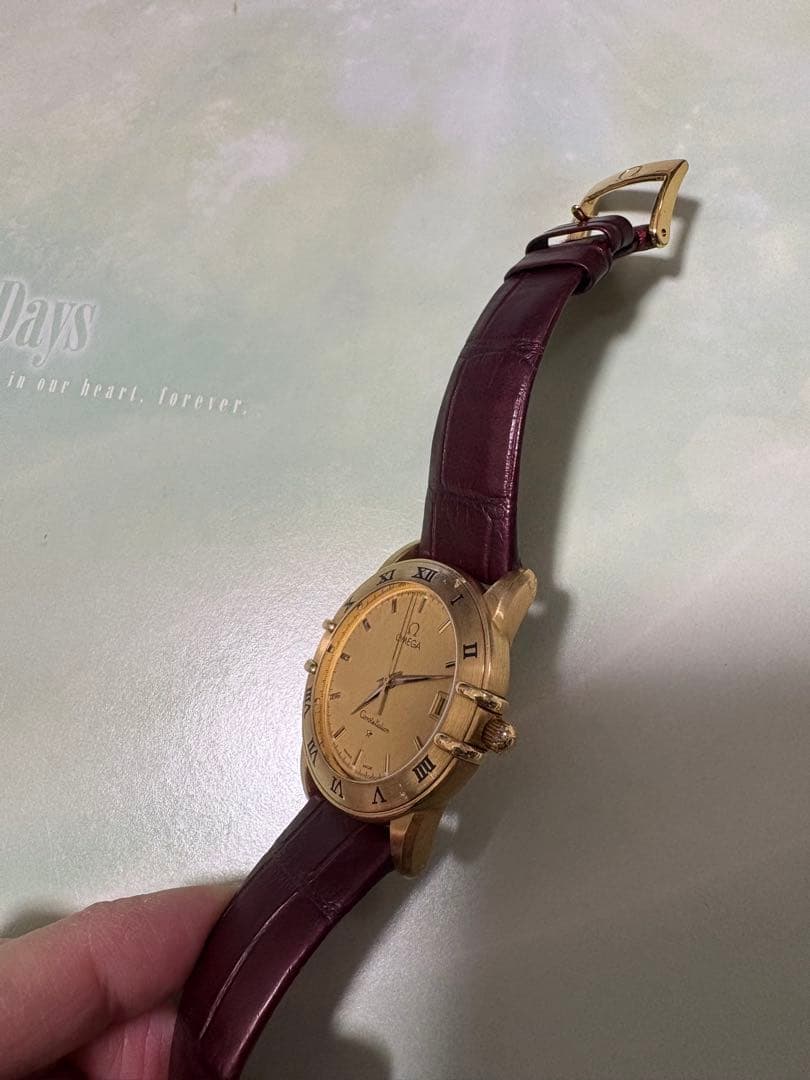 オメガ OMEGA腕時計 革ベルト コンステレーション レザー ゴールド