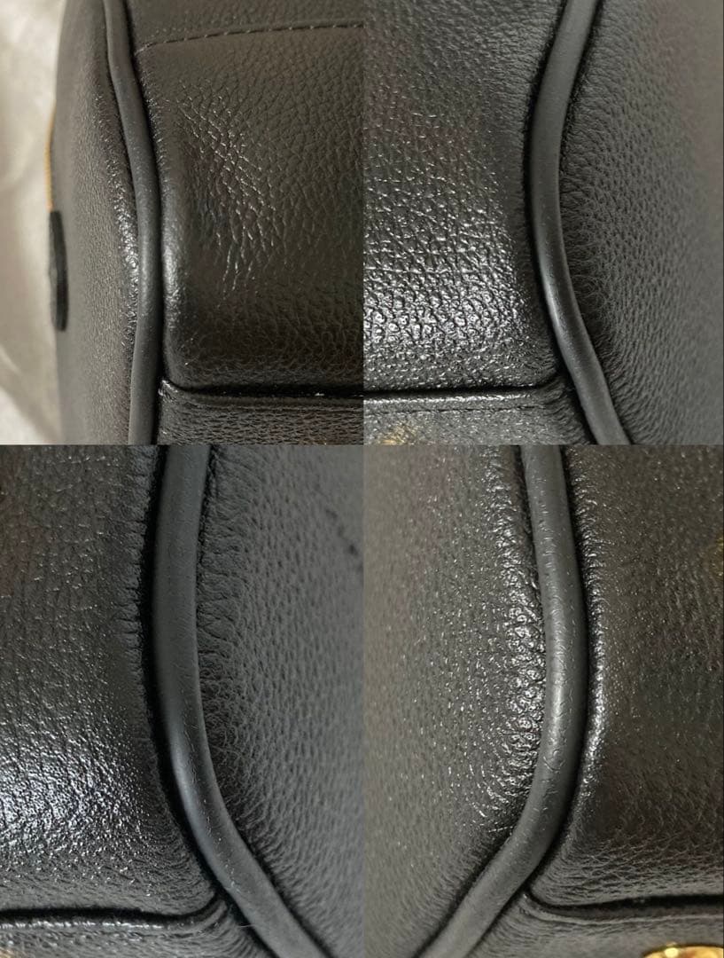 未使用品　MCM　ハンドバッグ　オールレザー　ロゴプレート　ボストン　保存袋付