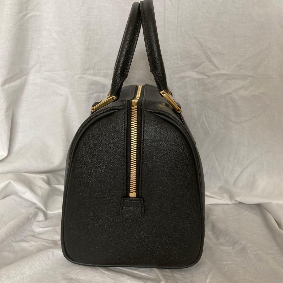 未使用品　MCM　ハンドバッグ　オールレザー　ロゴプレート　ボストン　保存袋付