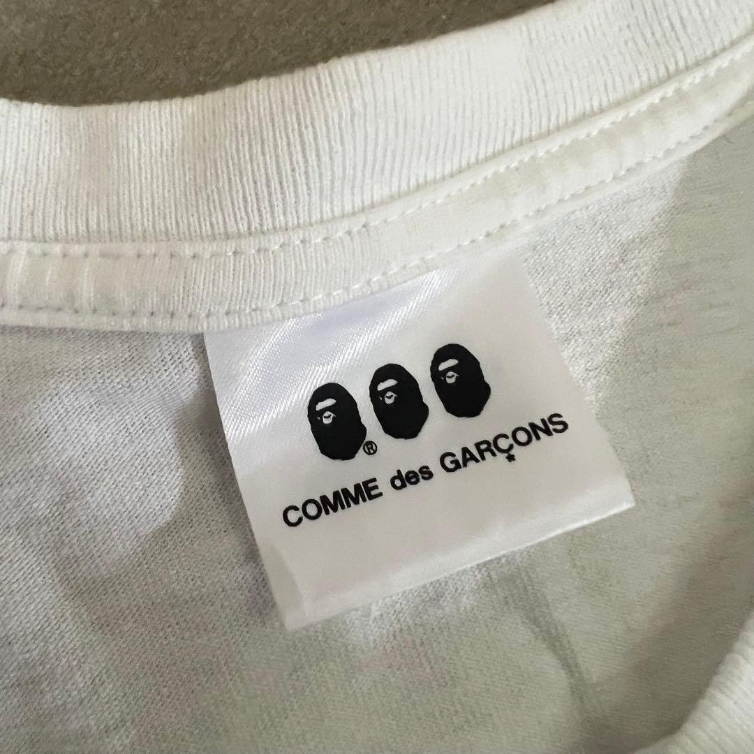 コムデギャルソン エイプ コラボ　Tシャツ　メンズ　M 半袖　白　ホワイト