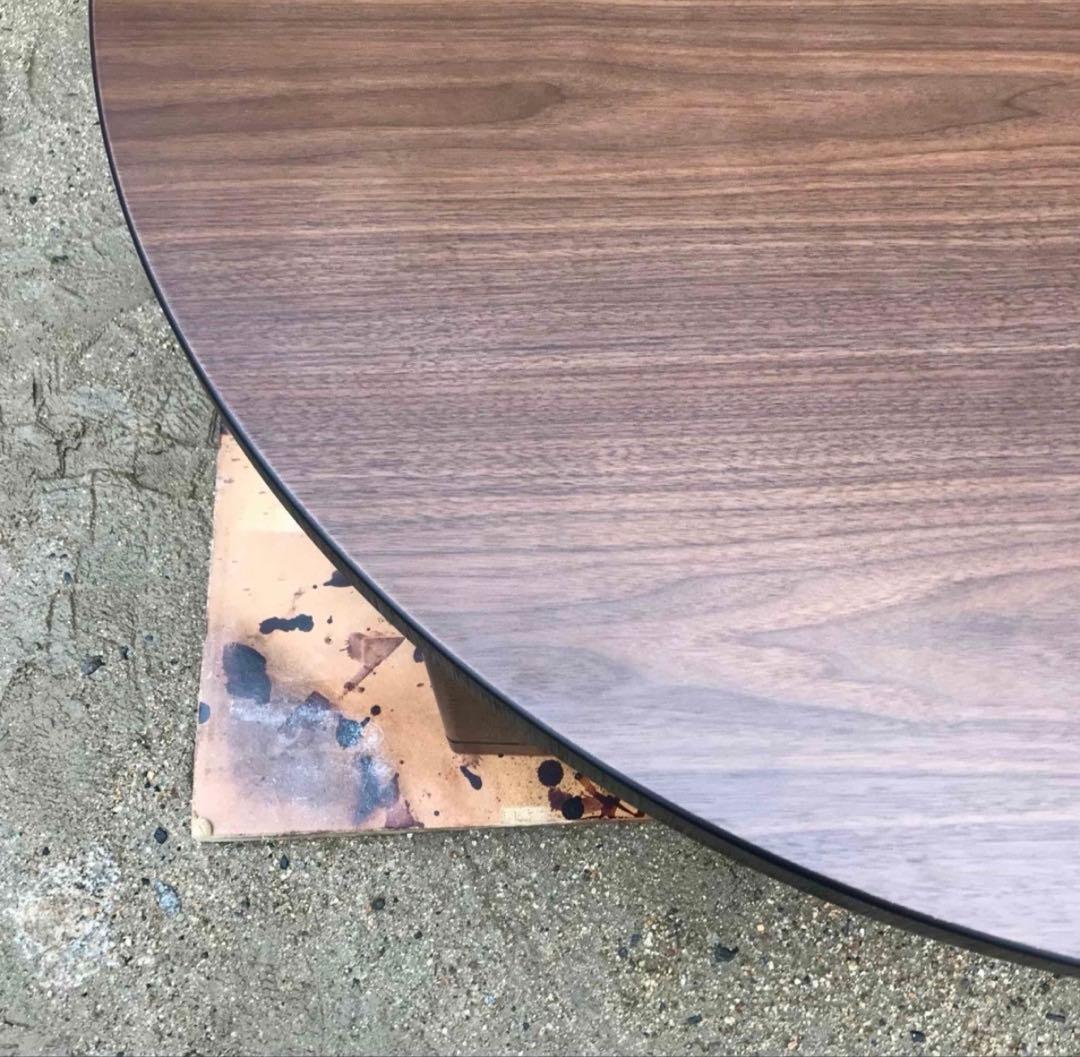 ブラウン木製円形座卓