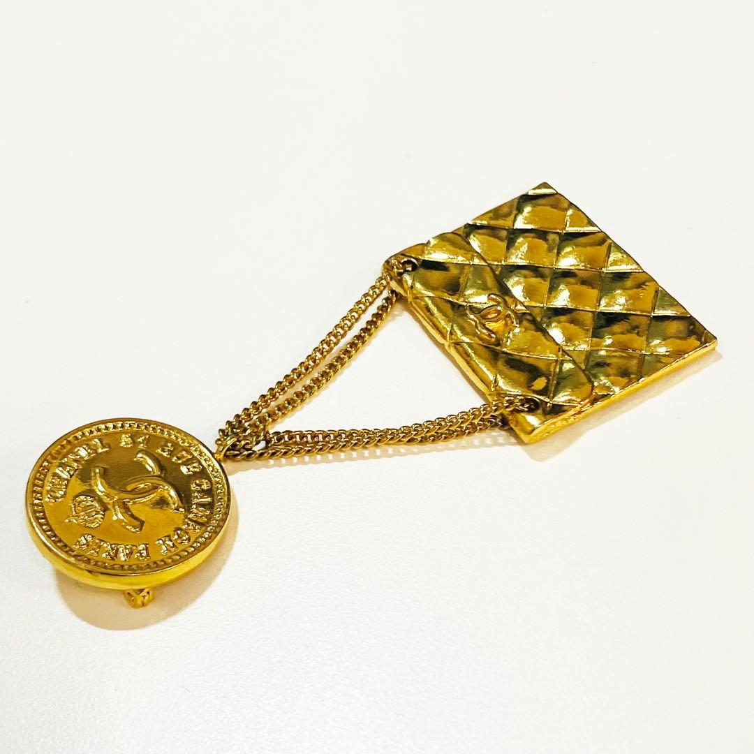 CHANEL ゴールド マトラッセ& ココマーク　ブローチ