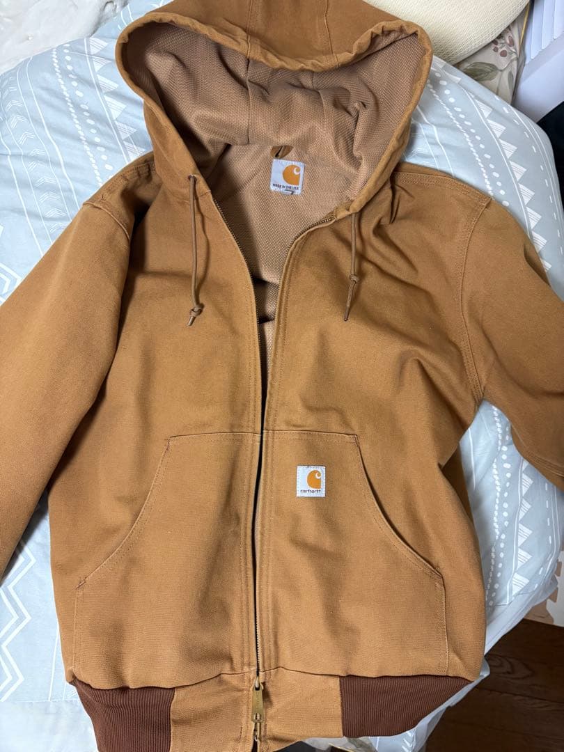 Carhartt ブラウン フルジップフーディ Sサイズ